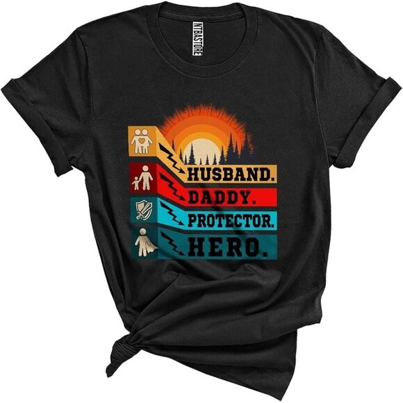 Tops - Husband Daddy Protector Hero Cool Dad Definition Proud Dad Shirt